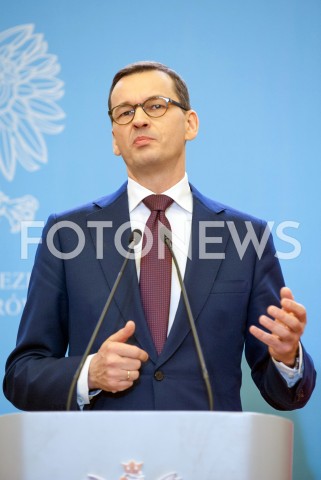  21.12.2018 WARSZAWA<br />KONFERENCJA W KANCELARII PREZESA RADY MINISTROW NA TEMAT CEN ENERGII<br />N/Z PREMIER MATEUSZ MORAWIECKI<br /> 