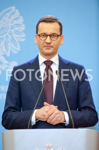  21.12.2018 WARSZAWA<br />KONFERENCJA W KANCELARII PREZESA RADY MINISTROW NA TEMAT CEN ENERGII<br />N/Z PREMIER MATEUSZ MORAWIECKI<br /> 
