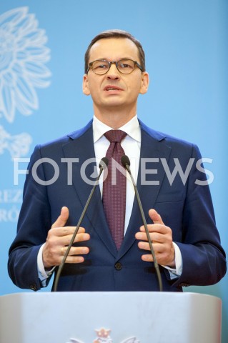  21.12.2018 WARSZAWA<br />KONFERENCJA W KANCELARII PREZESA RADY MINISTROW NA TEMAT CEN ENERGII<br />N/Z PREMIER MATEUSZ MORAWIECKI<br /> 