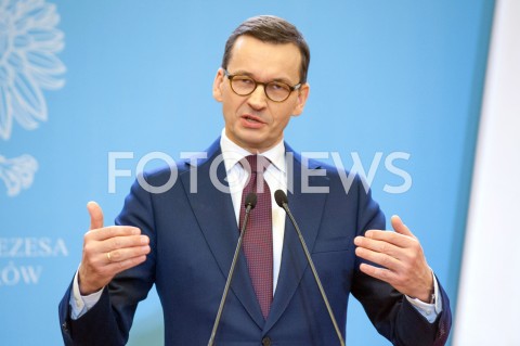  21.12.2018 WARSZAWA<br />KONFERENCJA W KANCELARII PREZESA RADY MINISTROW NA TEMAT CEN ENERGII<br />N/Z PREMIER MATEUSZ MORAWIECKI<br /> 