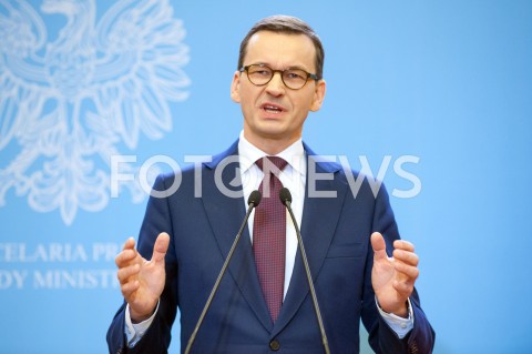  21.12.2018 WARSZAWA<br />KONFERENCJA W KANCELARII PREZESA RADY MINISTROW NA TEMAT CEN ENERGII<br />N/Z PREMIER MATEUSZ MORAWIECKI<br /> 