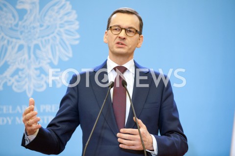  21.12.2018 WARSZAWA<br />KONFERENCJA W KANCELARII PREZESA RADY MINISTROW NA TEMAT CEN ENERGII<br />N/Z PREMIER MATEUSZ MORAWIECKI<br /> 