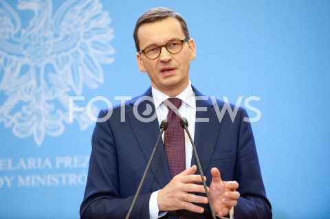  21.12.2018 WARSZAWA<br />KONFERENCJA W KANCELARII PREZESA RADY MINISTROW NA TEMAT CEN ENERGII<br />N/Z PREMIER MATEUSZ MORAWIECKI<br /> 