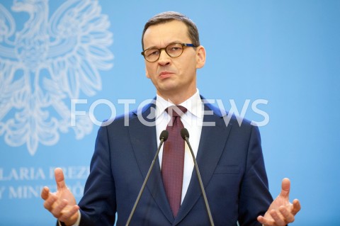  21.12.2018 WARSZAWA<br />KONFERENCJA W KANCELARII PREZESA RADY MINISTROW NA TEMAT CEN ENERGII<br />N/Z PREMIER MATEUSZ MORAWIECKI<br /> 