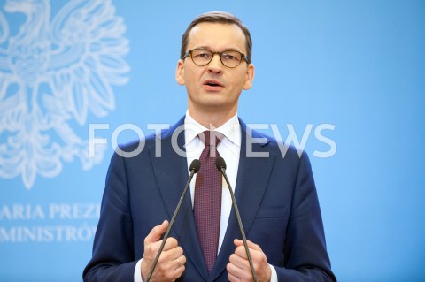  21.12.2018 WARSZAWA<br />KONFERENCJA W KANCELARII PREZESA RADY MINISTROW NA TEMAT CEN ENERGII<br />N/Z PREMIER MATEUSZ MORAWIECKI<br /> 