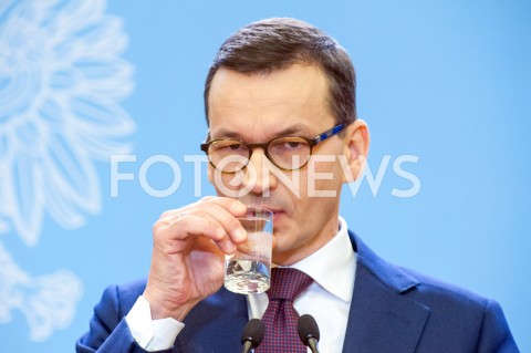  21.12.2018 WARSZAWA<br />KONFERENCJA W KANCELARII PREZESA RADY MINISTROW NA TEMAT CEN ENERGII<br />N/Z PREMIER MATEUSZ MORAWIECKI<br /> 