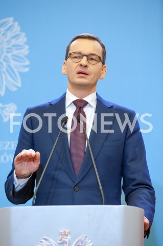  21.12.2018 WARSZAWA<br />KONFERENCJA W KANCELARII PREZESA RADY MINISTROW NA TEMAT CEN ENERGII<br />N/Z PREMIER MATEUSZ MORAWIECKI<br /> 