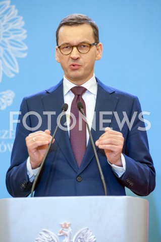  21.12.2018 WARSZAWA<br />KONFERENCJA W KANCELARII PREZESA RADY MINISTROW NA TEMAT CEN ENERGII<br />N/Z PREMIER MATEUSZ MORAWIECKI<br /> 