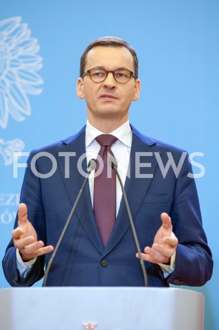  21.12.2018 WARSZAWA<br />KONFERENCJA W KANCELARII PREZESA RADY MINISTROW NA TEMAT CEN ENERGII<br />N/Z PREMIER MATEUSZ MORAWIECKI<br /> 