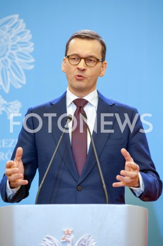  21.12.2018 WARSZAWA<br />KONFERENCJA W KANCELARII PREZESA RADY MINISTROW NA TEMAT CEN ENERGII<br />N/Z PREMIER MATEUSZ MORAWIECKI<br /> 