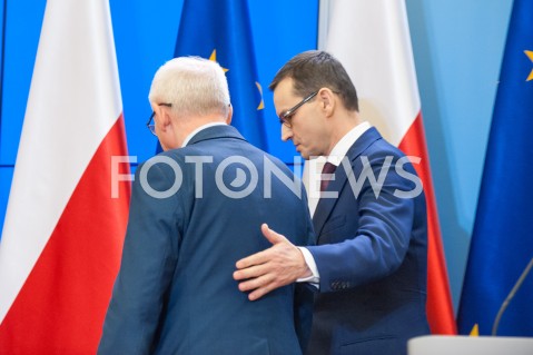  21.12.2018 WARSZAWA<br />KONFERENCJA W KANCELARII PREZESA RADY MINISTROW NA TEMAT CEN ENERGII<br />N/Z PREMIER MATEUSZ MORAWIECKI KRZYSZTOF TCHORZEWSKI<br /> 
