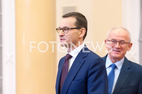  21.12.2018 WARSZAWA<br />KONFERENCJA W KANCELARII PREZESA RADY MINISTROW NA TEMAT CEN ENERGII<br />N/Z PREMIER MATEUSZ MORAWIECKI KRZYSZTOF TCHORZEWSKI<br /> 