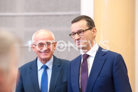  21.12.2018 WARSZAWA<br />KONFERENCJA W KANCELARII PREZESA RADY MINISTROW NA TEMAT CEN ENERGII<br />N/Z PREMIER MATEUSZ MORAWIECKI KRZYSZTOF TCHORZEWSKI<br /> 