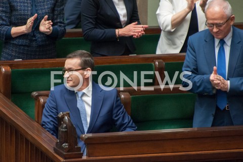  28.12.2018 WARSZAWA SEJM<br />POSIEDZENIE SEJMU<br />DEBATA I GLOSOWANIE NAD USTAWA ZAPOBIEGAJACA WZROSTOWI CEN PRADU W 2019 ROKU<br />N/Z PREMIER MATEUSZ MORAWIECKI KRZYSZTOF TCHORZEWSKI<br /> 