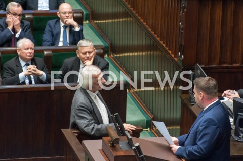  28.12.2018 WARSZAWA SEJM<br />POSIEDZENIE SEJMU<br />DEBATA I GLOSOWANIE NAD USTAWA ZAPOBIEGAJACA WZROSTOWI CEN PRADU W 2019 ROKU<br />N/Z MARCIN KIERWINSKI RYSZARD TERLECKI<br /> 