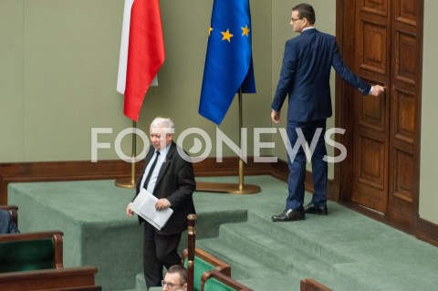  28.12.2018 WARSZAWA SEJM<br />POSIEDZENIE SEJMU<br />DEBATA I GLOSOWANIE NAD USTAWA ZAPOBIEGAJACA WZROSTOWI CEN PRADU W 2019 ROKU<br />N/Z PREMIER MATEUSZ MORAWIECKI PREZES JAROSLAW KACZYNSKI<br /> 