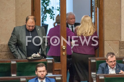  28.12.2018 WARSZAWA SEJM<br />POSIEDZENIE SEJMU<br />DEBATA I GLOSOWANIE NAD USTAWA ZAPOBIEGAJACA WZROSTOWI CEN PRADU W 2019 ROKU<br />N/Z PREZES JAROSLAW KACZYNSKI<br /> 