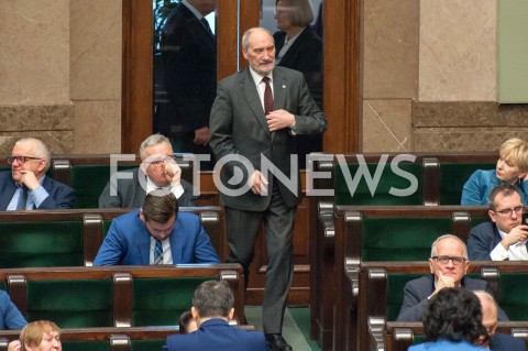  28.12.2018 WARSZAWA SEJM<br />POSIEDZENIE SEJMU<br />DEBATA I GLOSOWANIE NAD USTAWA ZAPOBIEGAJACA WZROSTOWI CEN PRADU W 2019 ROKU<br />N/Z ANTONI MACIEREWICZ<br /> 