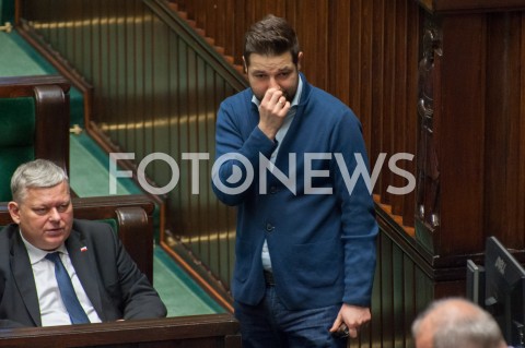  28.12.2018 WARSZAWA SEJM<br />POSIEDZENIE SEJMU<br />DEBATA I GLOSOWANIE NAD USTAWA ZAPOBIEGAJACA WZROSTOWI CEN PRADU W 2019 ROKU<br />N/Z PATRYK JAKI MAREK SUSKI<br /> 