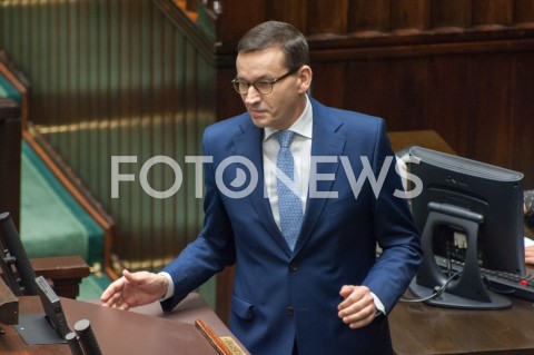  28.12.2018 WARSZAWA SEJM<br />POSIEDZENIE SEJMU<br />DEBATA I GLOSOWANIE NAD USTAWA ZAPOBIEGAJACA WZROSTOWI CEN PRADU W 2019 ROKU<br />N/Z PREMIER MATEUSZ MORAWIECKI<br /> 