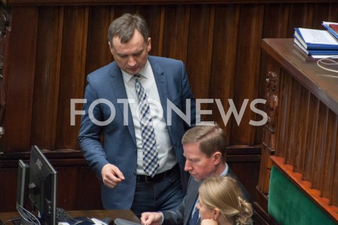  28.12.2018 WARSZAWA SEJM<br />POSIEDZENIE SEJMU<br />DEBATA I GLOSOWANIE NAD USTAWA ZAPOBIEGAJACA WZROSTOWI CEN PRADU W 2019 ROKU<br />N/Z ZBIGNIEW ZIOBRO<br /> 