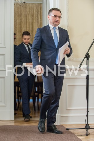  31.12.2018 WARSZAWA<br />KONFERENCJA W MINISTERSTWIE SPRAWIEDLIWOSCI<br />N/Z ZBIGNIEW ZIOBRO<br /> 