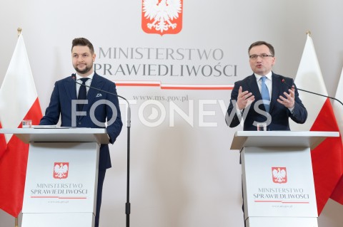  31.12.2018 WARSZAWA<br />KONFERENCJA W MINISTERSTWIE SPRAWIEDLIWOSCI<br />N/Z ZBIGNIEW ZIOBRO PATRYK JAKI<br /> 
