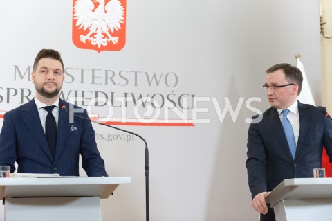  31.12.2018 WARSZAWA<br />KONFERENCJA W MINISTERSTWIE SPRAWIEDLIWOSCI<br />N/Z ZBIGNIEW ZIOBRO PATRYK JAKI<br /> 