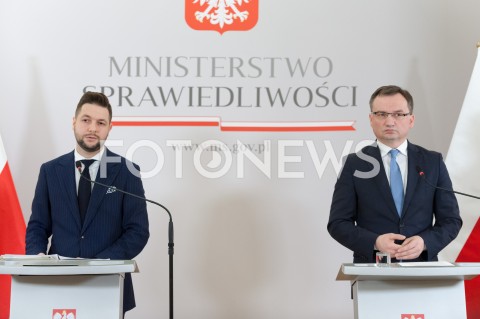  31.12.2018 WARSZAWA<br />KONFERENCJA W MINISTERSTWIE SPRAWIEDLIWOSCI<br />N/Z ZBIGNIEW ZIOBRO PATRYK JAKI<br /> 