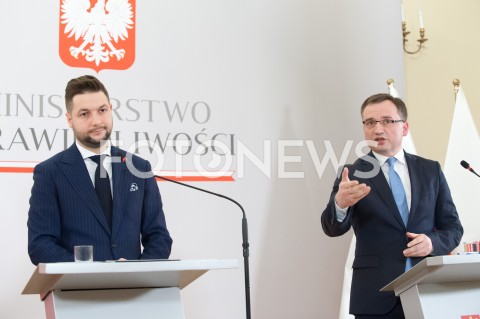  31.12.2018 WARSZAWA<br />KONFERENCJA W MINISTERSTWIE SPRAWIEDLIWOSCI<br />N/Z ZBIGNIEW ZIOBRO PATRYK JAKI<br /> 