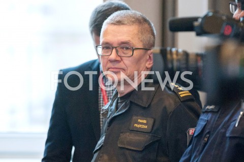  06.01.2019 WARSZAWA<br />KONFERENCJA NA TEMAT WYPADKU W ESCAPE ROOM W MINISTERSTWIE SPRAW WEWNETRZNYCH I ADMINISTRACJI<br />N/Z PAWEL FRATCZAK RZECZNIK PANSTWOWA STRAZ POZARNA<br /> 