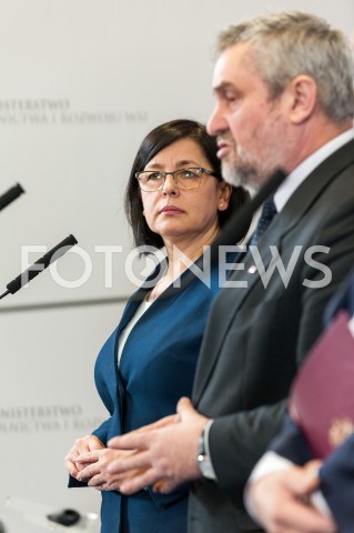  07.01.2019 WARSZAWA<br />KONFERENCJA W MINISTERSTWIE ROLNICTWA I ROZWOJU WSI<br />N/Z JAN KRZYSZTOF ARDANOWSKI MARIA FAJGER<br /> 