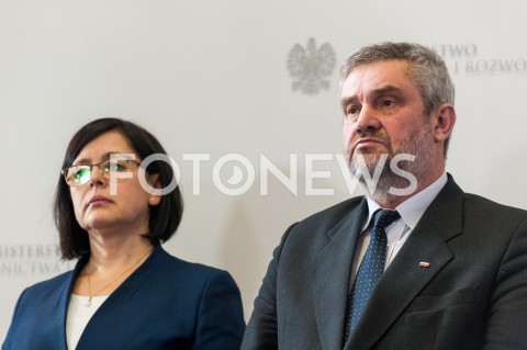  07.01.2019 WARSZAWA<br />KONFERENCJA W MINISTERSTWIE ROLNICTWA I ROZWOJU WSI<br />N/Z JAN KRZYSZTOF ARDANOWSKI MARIA FAJGER<br /> 