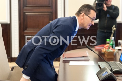  08.01.2019 WARSZAWA<br />POSIEDZENIE RADY MINISTROW<br />POSIEDZENIE RZADU<br />N/Z PREMIER MATEUSZ MORAWIECKI<br /> 