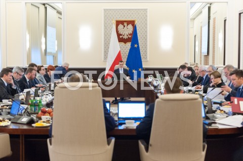  08.01.2019 WARSZAWA<br />POSIEDZENIE RADY MINISTROW<br />POSIEDZENIE RZADU<br />N/Z PREMIER MATEUSZ MORAWIECKI MINISTROWIE<br /> 