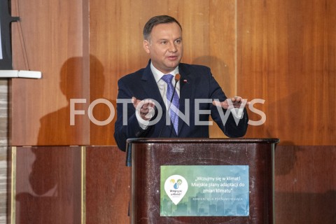  09.01.2019 WARSZAWA<br />KONFERENCJA OPRACOWANIE PLANOW ADAPTACJI DO ZMIAN KLIMATU W MIASTACH POWYZEJ 100 TYSIECY MIESZKANCOW<br />N/Z PREZYDENT ANDRZEJ DUDA<br /> 