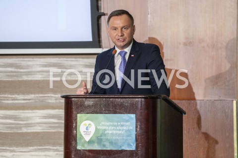  09.01.2019 WARSZAWA<br />KONFERENCJA OPRACOWANIE PLANOW ADAPTACJI DO ZMIAN KLIMATU W MIASTACH POWYZEJ 100 TYSIECY MIESZKANCOW<br />N/Z PREZYDENT ANDRZEJ DUDA<br /> 