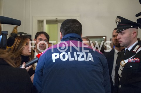  09.01.2019 WARSZAWA<br />KONFERENCJA MATTEO SALVINIEGO<br />N/Z MATTEO SALVINI KURTKA POLIZIA<br /> 