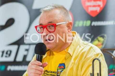  13.01.2019 WARSZAWA <br />27 FINAL WIELKIEJ ORKIESTRY SWIATECZNEJ POMOCY<br />KONFERENCJA PRASOWA <br />N/Z JUREK JERZY OWSIAK<br /> 