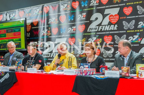  13.01.2019 WARSZAWA <br />27 FINAL WIELKIEJ ORKIESTRY SWIATECZNEJ POMOCY<br />KONFERENCJA PRASOWA <br />N/Z JUREK JERZY OWSIAK LIDIA NIEDZWIECKA OWSIAK<br /> 