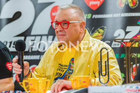  13.01.2019 WARSZAWA <br />27 FINAL WIELKIEJ ORKIESTRY SWIATECZNEJ POMOCY<br />KONFERENCJA PRASOWA <br />N/Z JUREK JERZY OWSIAK<br /> 