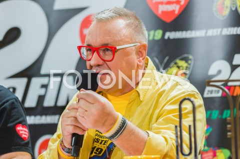  13.01.2019 WARSZAWA <br />27 FINAL WIELKIEJ ORKIESTRY SWIATECZNEJ POMOCY<br />KONFERENCJA PRASOWA <br />N/Z JUREK JERZY OWSIAK<br /> 