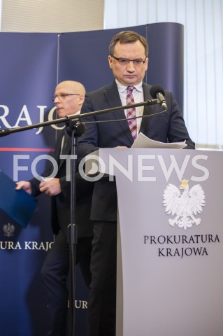  14.01.2019 WARSZAWA<br />KONFERENCJA MINISTRA SPRAWIEDLIWOSCI ZBIGNIEWA ZIOBRO NA TEMAT ATAKU NA PREZYDENTA GDANSKA<br />N/Z ZBIGNIEW ZIOBRO KRZYSZTOF SIERAK<br /> 