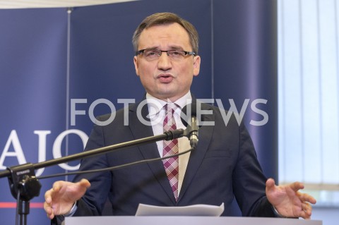  14.01.2019 WARSZAWA<br />KONFERENCJA MINISTRA SPRAWIEDLIWOSCI ZBIGNIEWA ZIOBRO NA TEMAT ATAKU NA PREZYDENTA GDANSKA<br />N/Z ZBIGNIEW ZIOBRO<br /> 