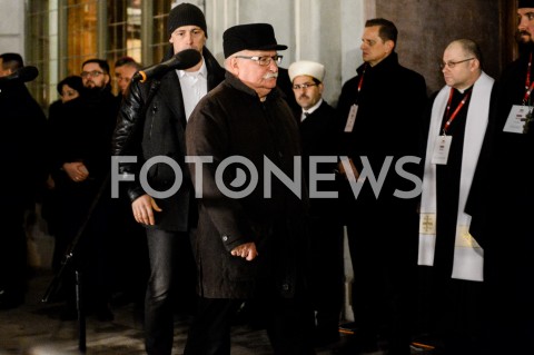  14.01.2019 GDANSK<br />POZEGNANIE PREZYDENTA GDANSKA PAWLA ADAMOWICZA PRZEZ GDANSZCZAN<br />N/Z PREZYDENT LECH WALESA<br /> 