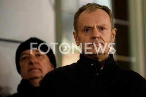 14.01.2019 GDANSK<br />POZEGNANIE PREZYDENTA GDANSKA PAWLA ADAMOWICZA PRZEZ GDANSZCZAN<br />N/Z DONALD TUSK ZE LZAMI WZRUSZENIA<br /> 
