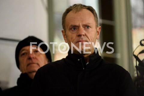  14.01.2019 GDANSK<br />POZEGNANIE PREZYDENTA GDANSKA PAWLA ADAMOWICZA PRZEZ GDANSZCZAN<br />N/Z DONALD TUSK ZE LZAMI WZRUSZENIA<br /> 