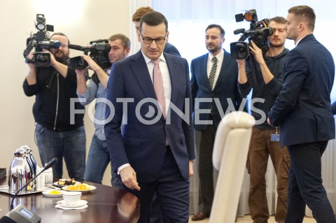  15.01.2019 WARSZAWA<br />POSIEDZENIE RADY MINISTROW<br />POSIEDZENIE RZADU<br />N/Z PREMIER MATEUSZ MORAWIECKI DZIENNIKARZE<br /> 