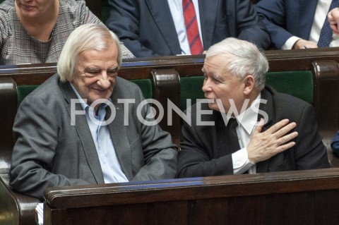  16.01.2019 WARSZAWA SEJM<br />POSIEDZENIE SEJMU<br />N/Z JAROSLAW KACZYNSKI RYSZARD TERLECKI<br /> 
