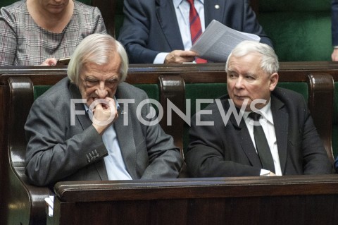  16.01.2019 WARSZAWA SEJM<br />POSIEDZENIE SEJMU<br />N/Z JAROSLAW KACZYNSKI RYSZARD TERLECKI<br /> 